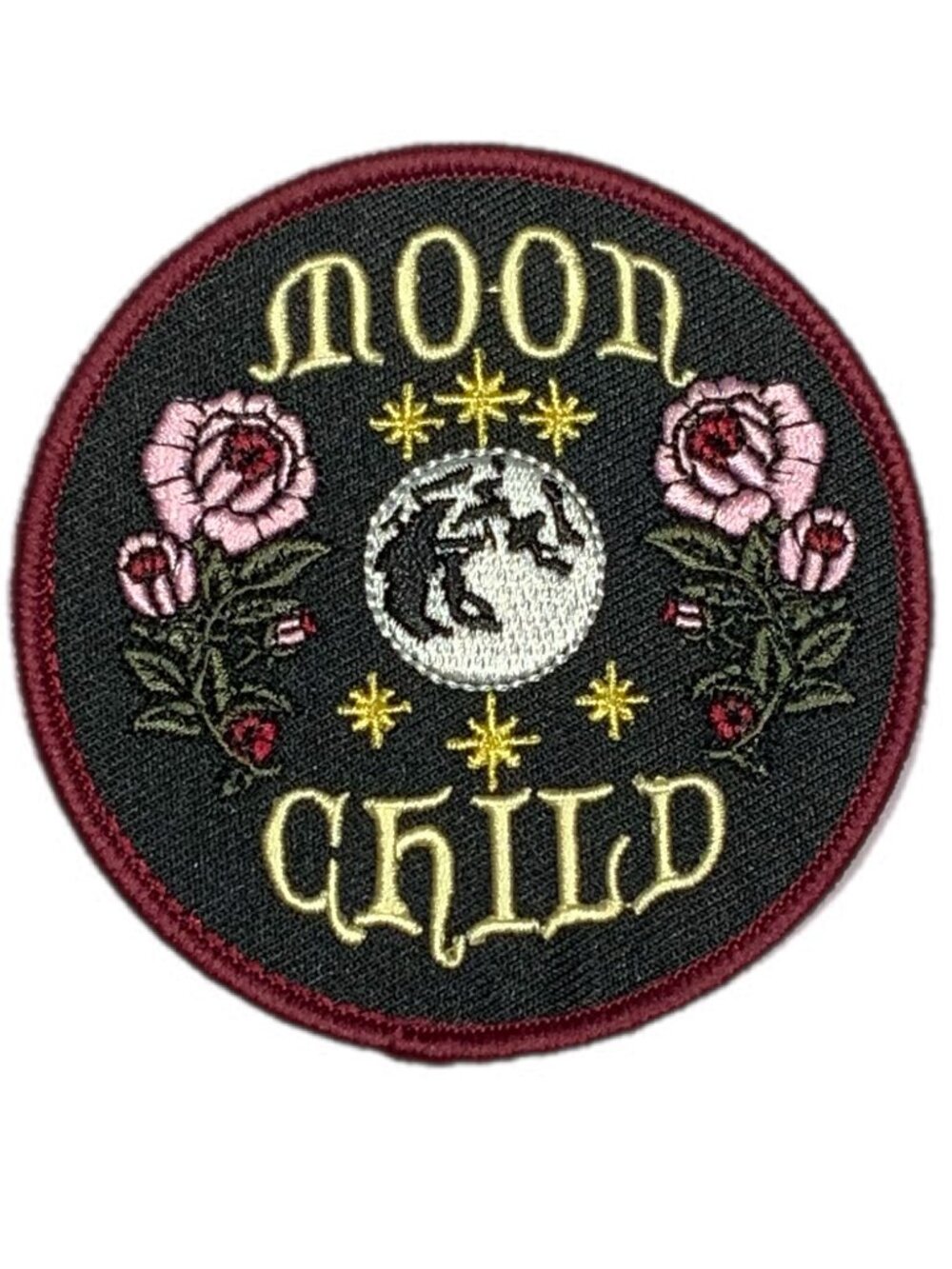 Moon Child Embroidered Patch Celestial Floral Witchy Boho Iron On